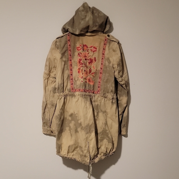 Free People Olive Utility Jacket with Floral Embroidery - Picture 2 of 11